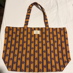 Sezane Floral Striped Tote Bag